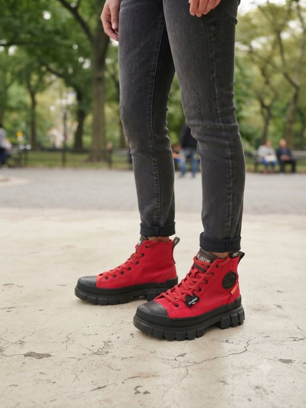 Palladium Women’s Red Canvas Streetwear Platform Boots - Size 6 - Rugged Hig NWT - Picture 13 of 13